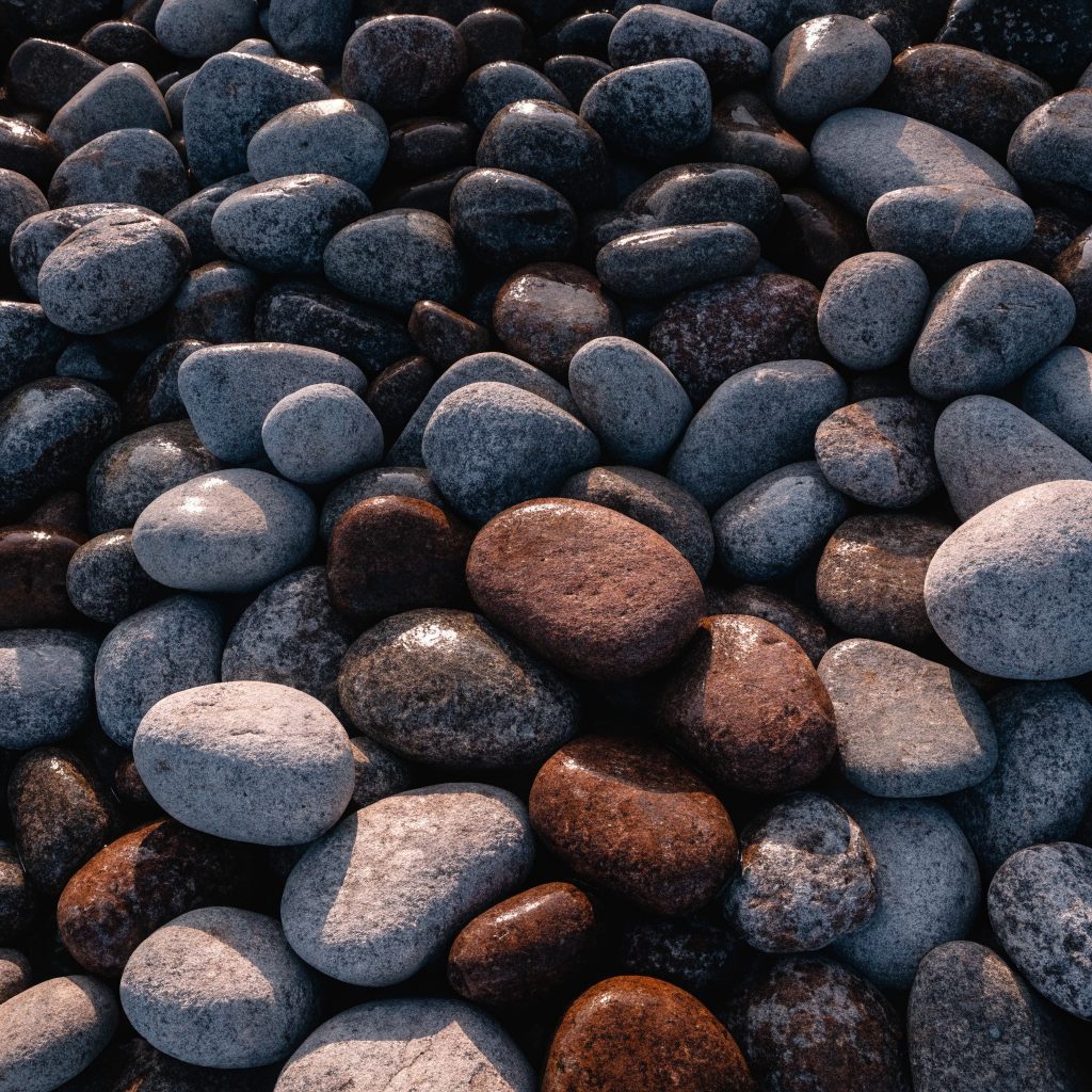 Over, piedra grande de canto rodado clasificada