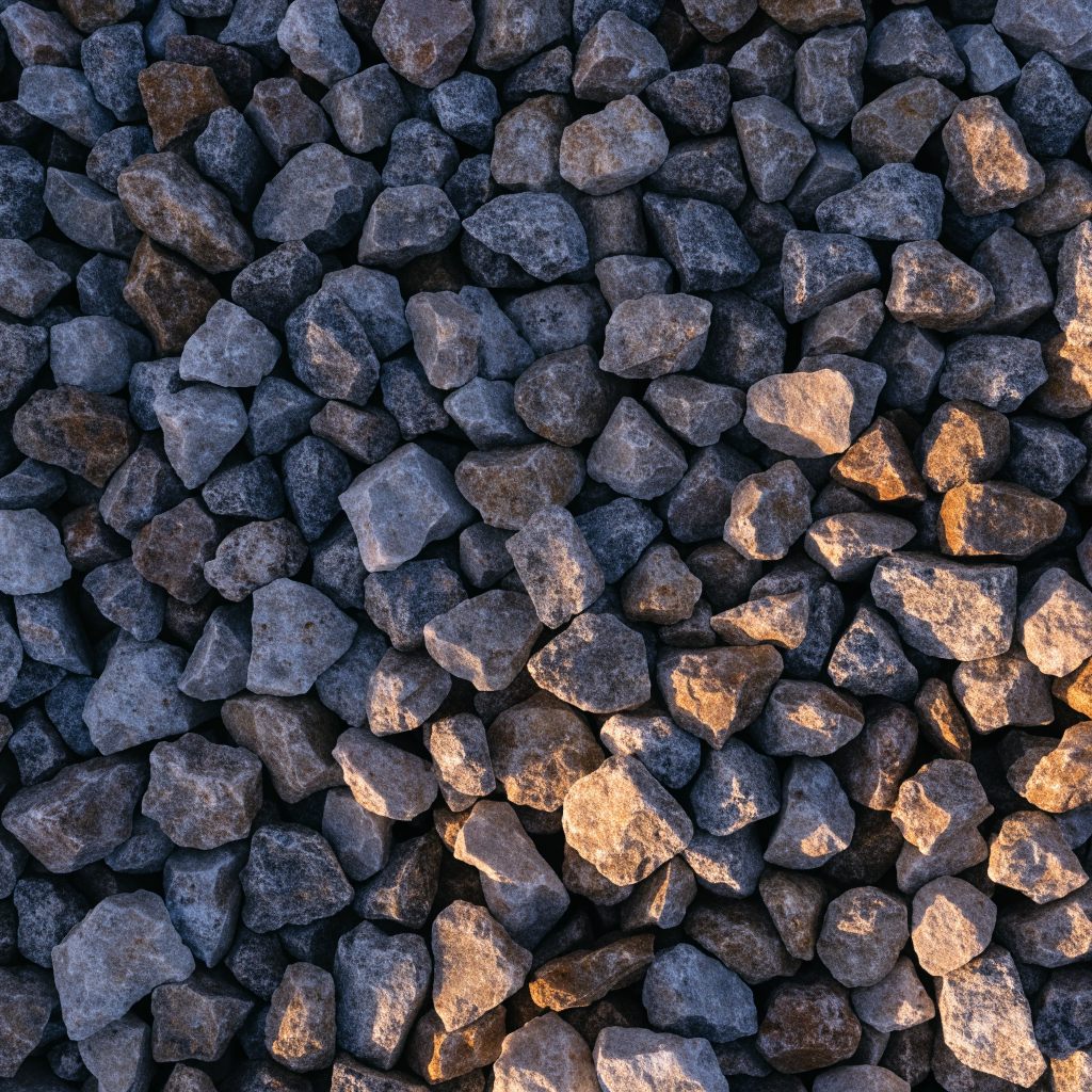 Piedra chancada de 3/4 de pulgada en primer plano